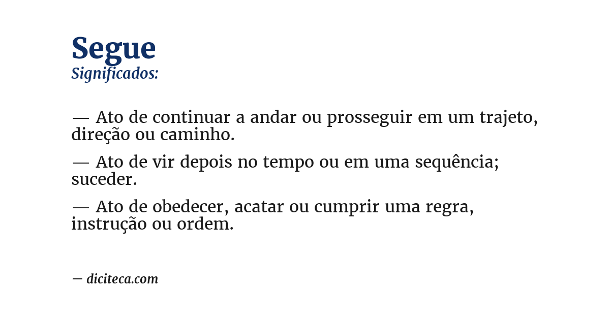 Significado de segue
