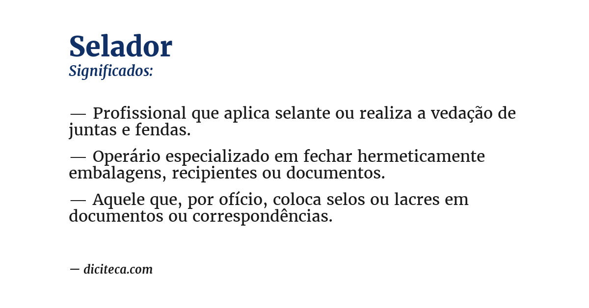 Significado de selador