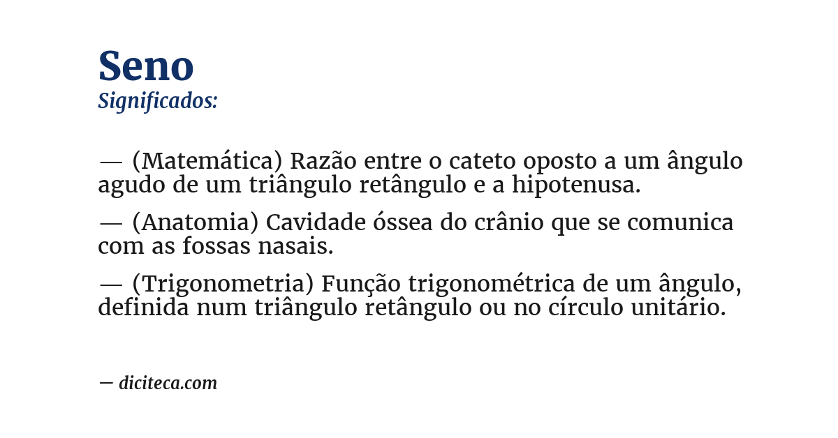 Significado de seno