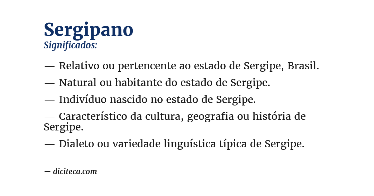 Significado de sergipano