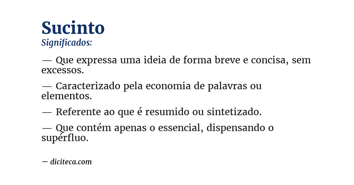 Significado de sucinto