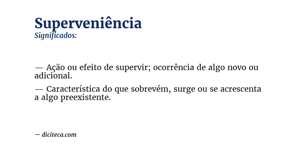Significado de superveniência