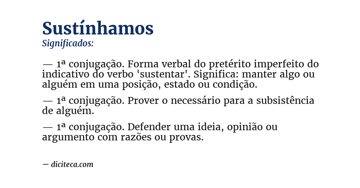 Significado de sustínhamos