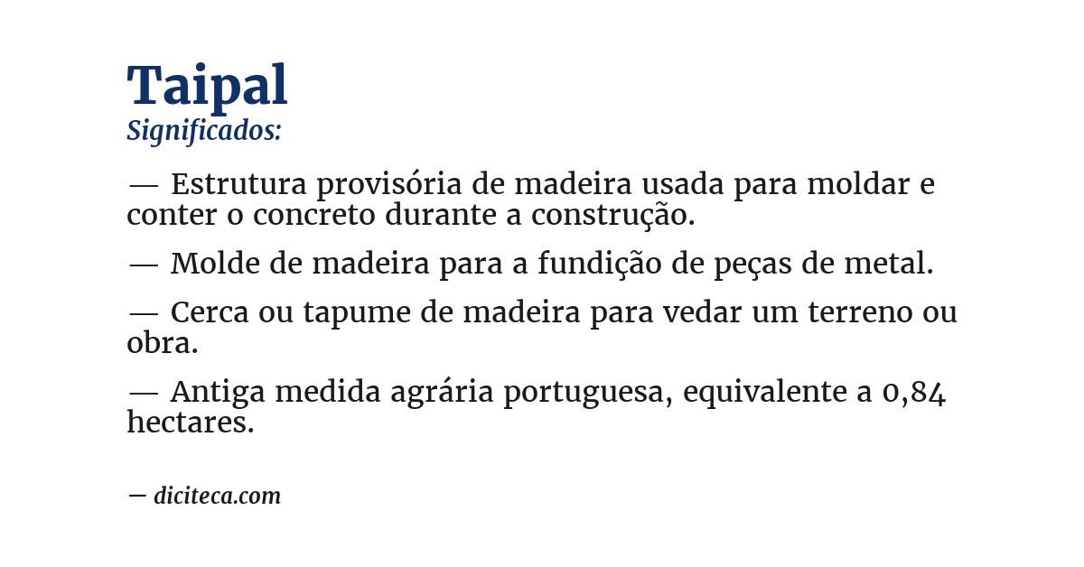 Significado de taipal