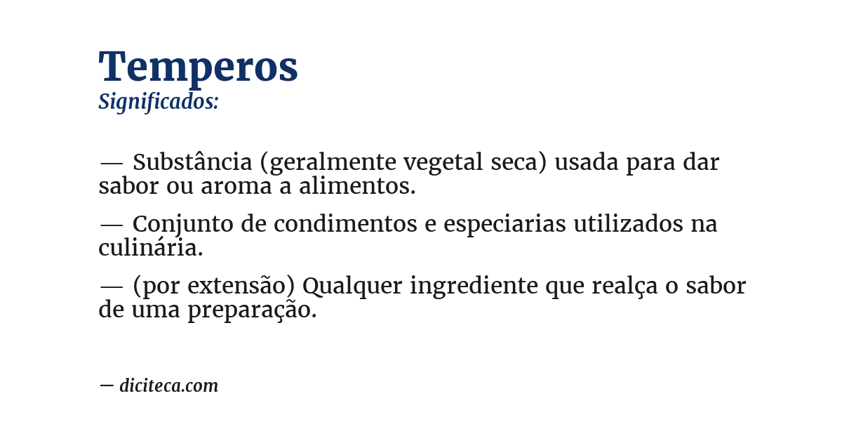 Significado de temperos