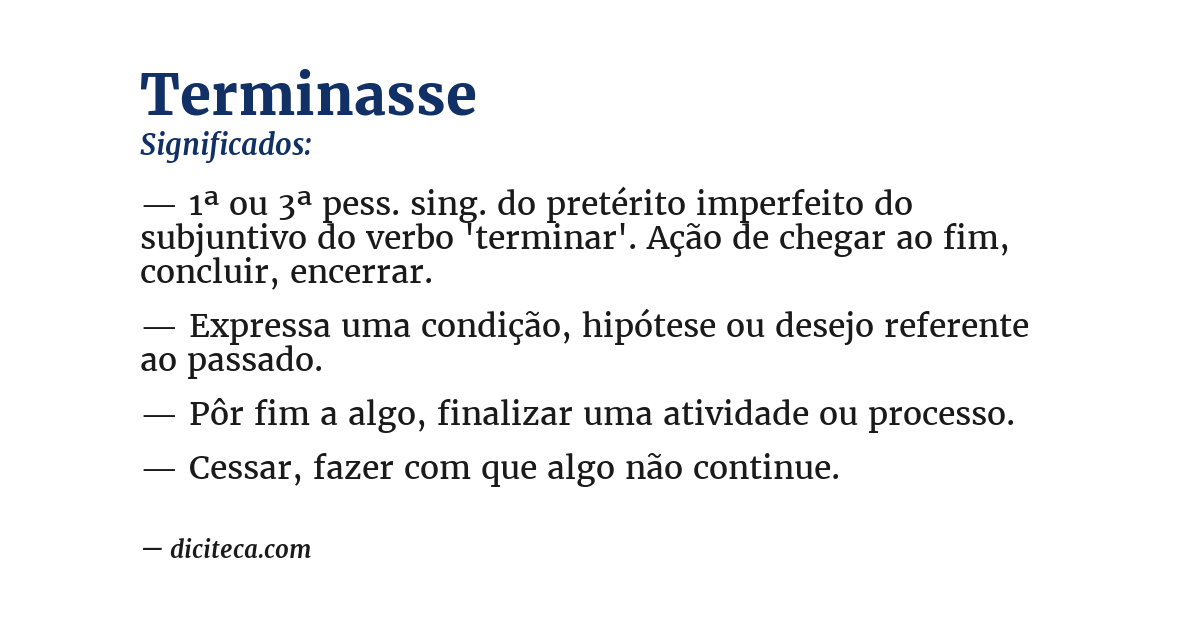 Significado de terminasse