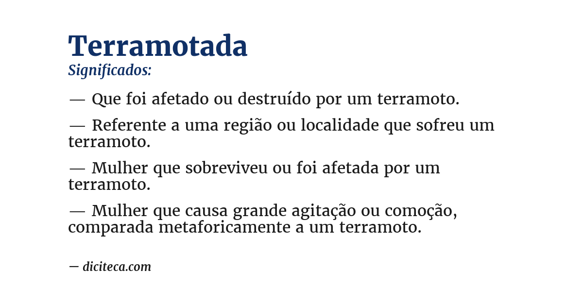 Significado de terramotada