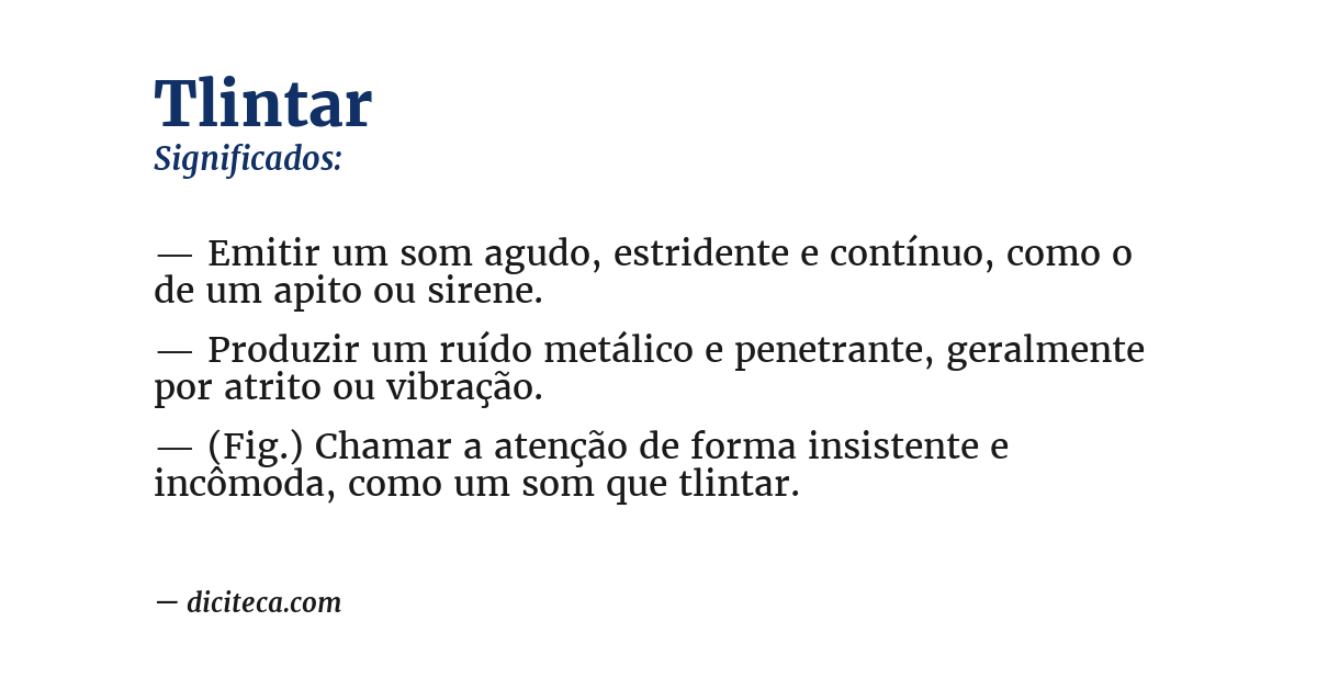 Significado de tlintar