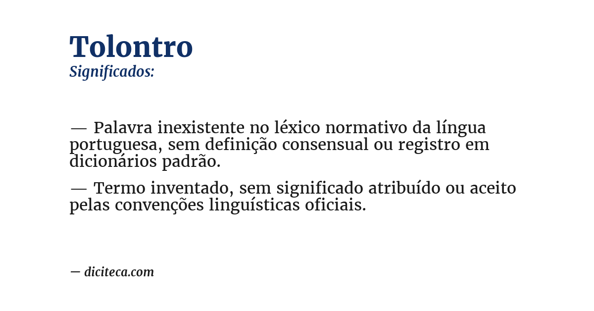 Significado de tolontro