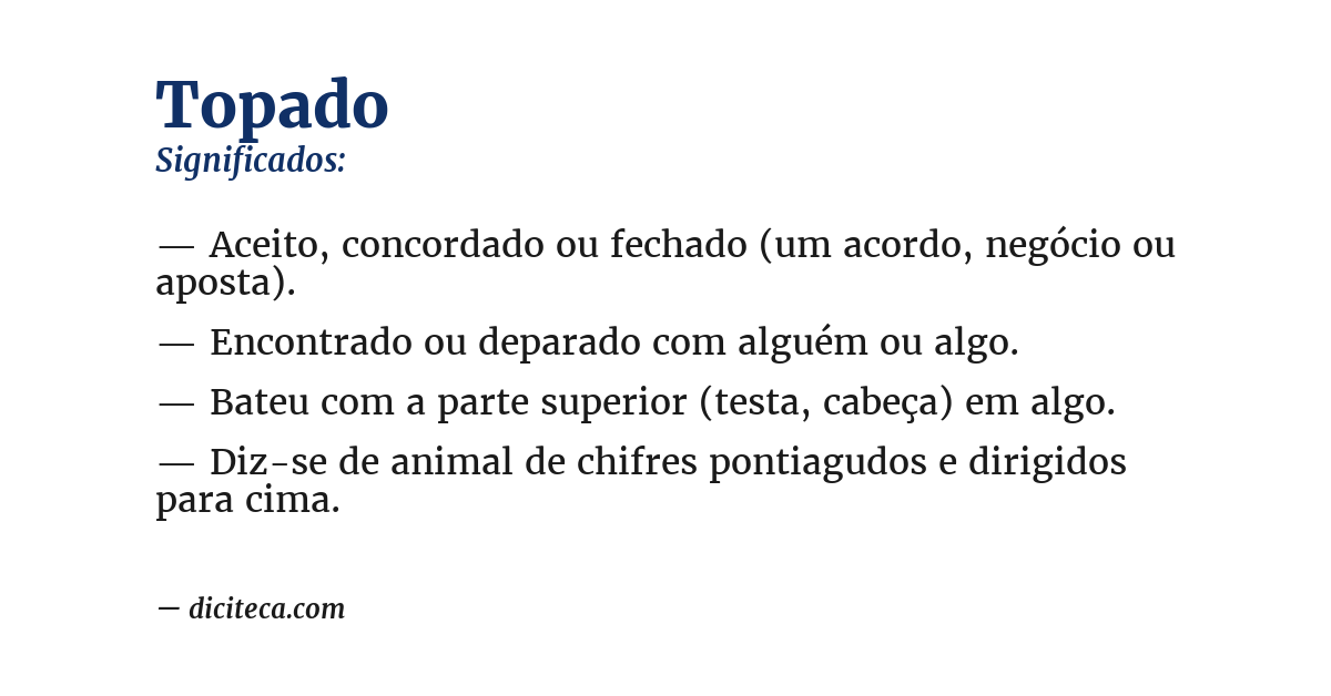 Significado de topado