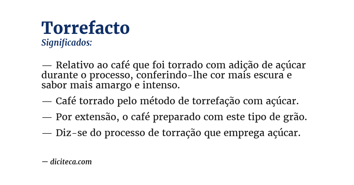 Significado de torrefacto