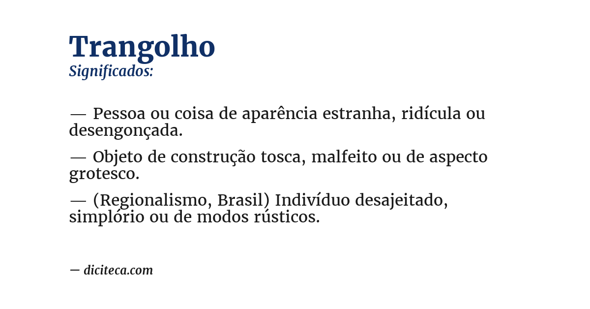 Significado de trangolho