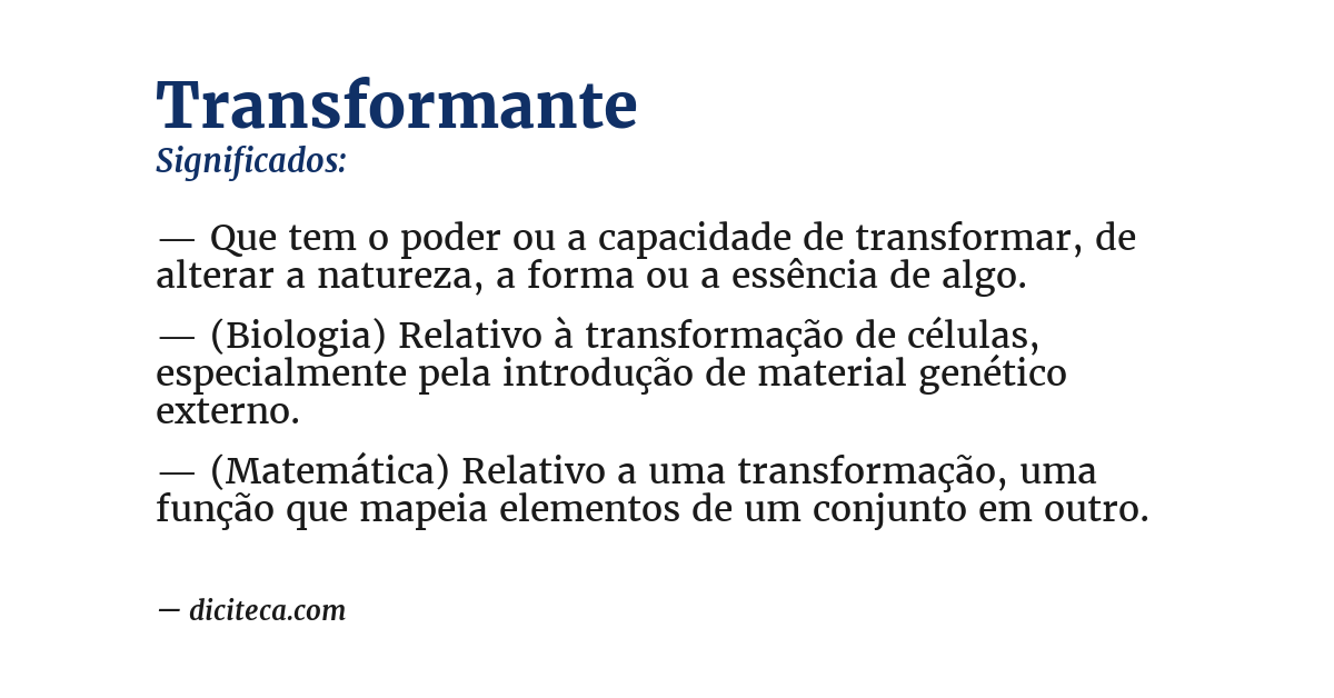 Significado de transformante