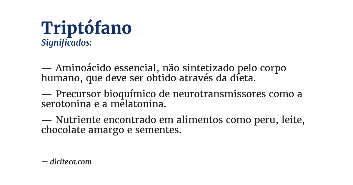 Significado de triptófano