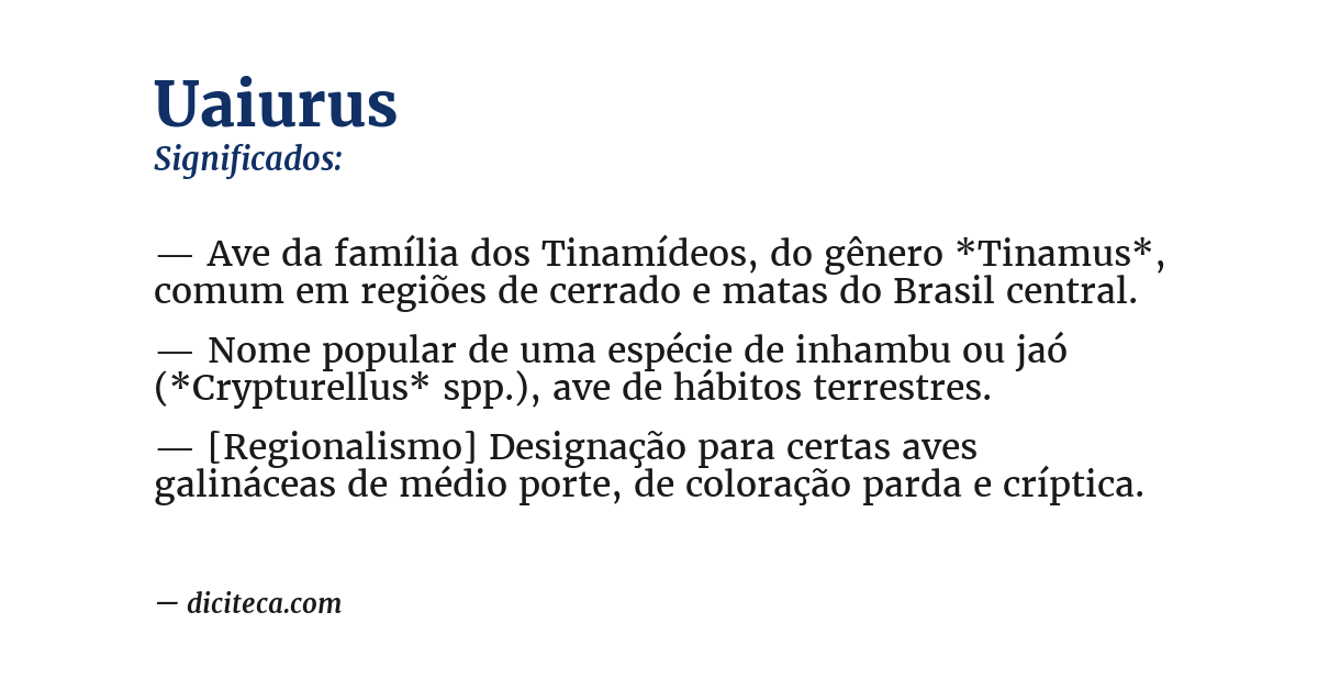 Significado de uaiurus