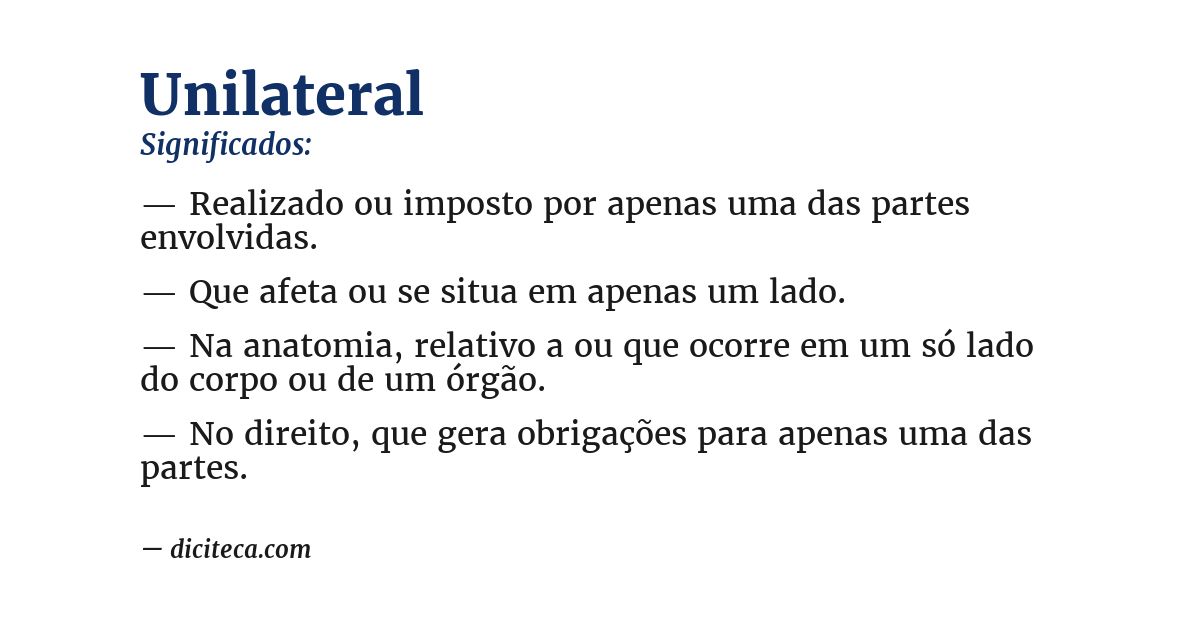 Significado de unilateral
