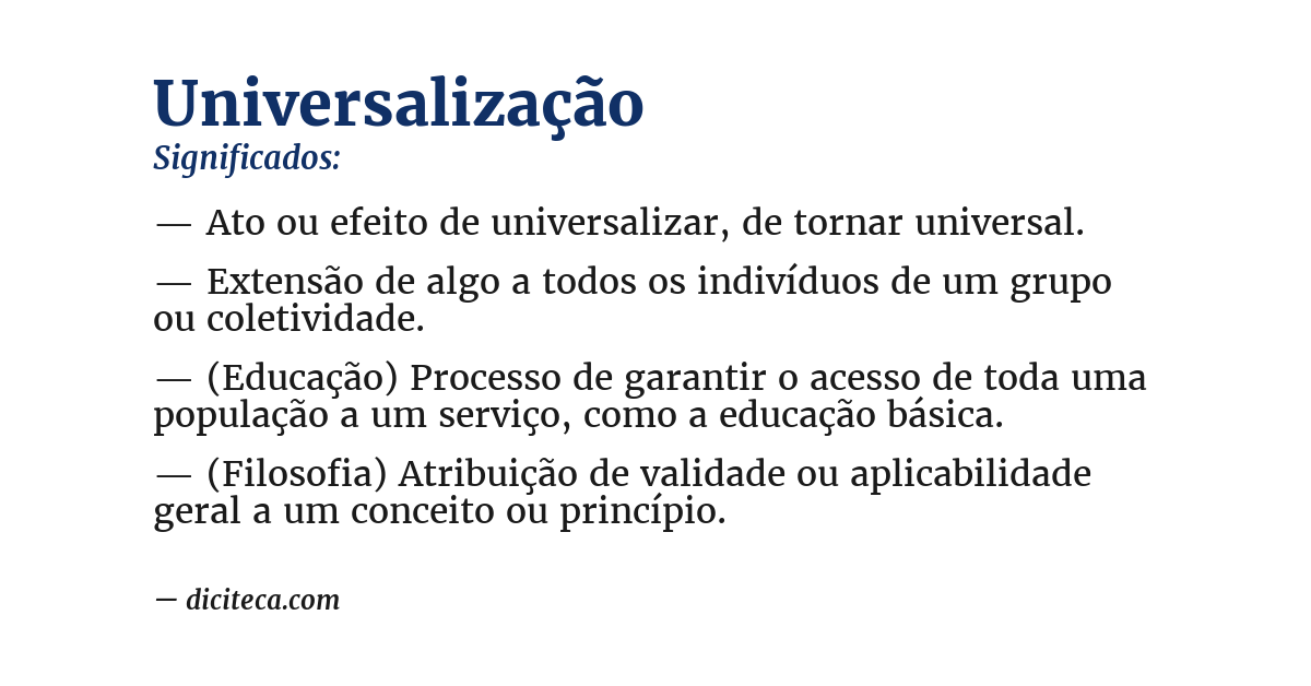 Significado de universalização