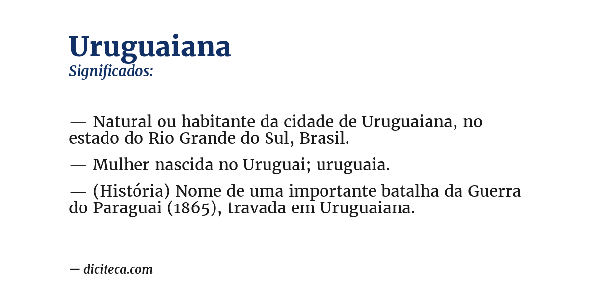 Significado de uruguaiana