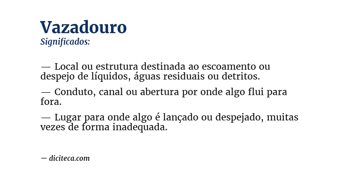Significado de vazadouro