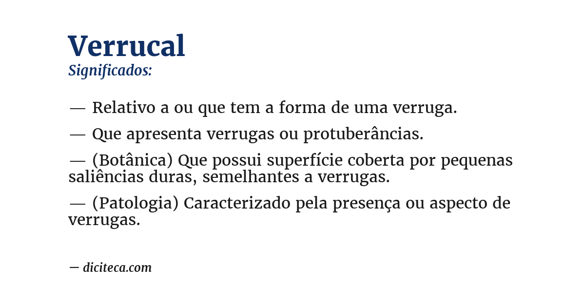 Significado de verrucal