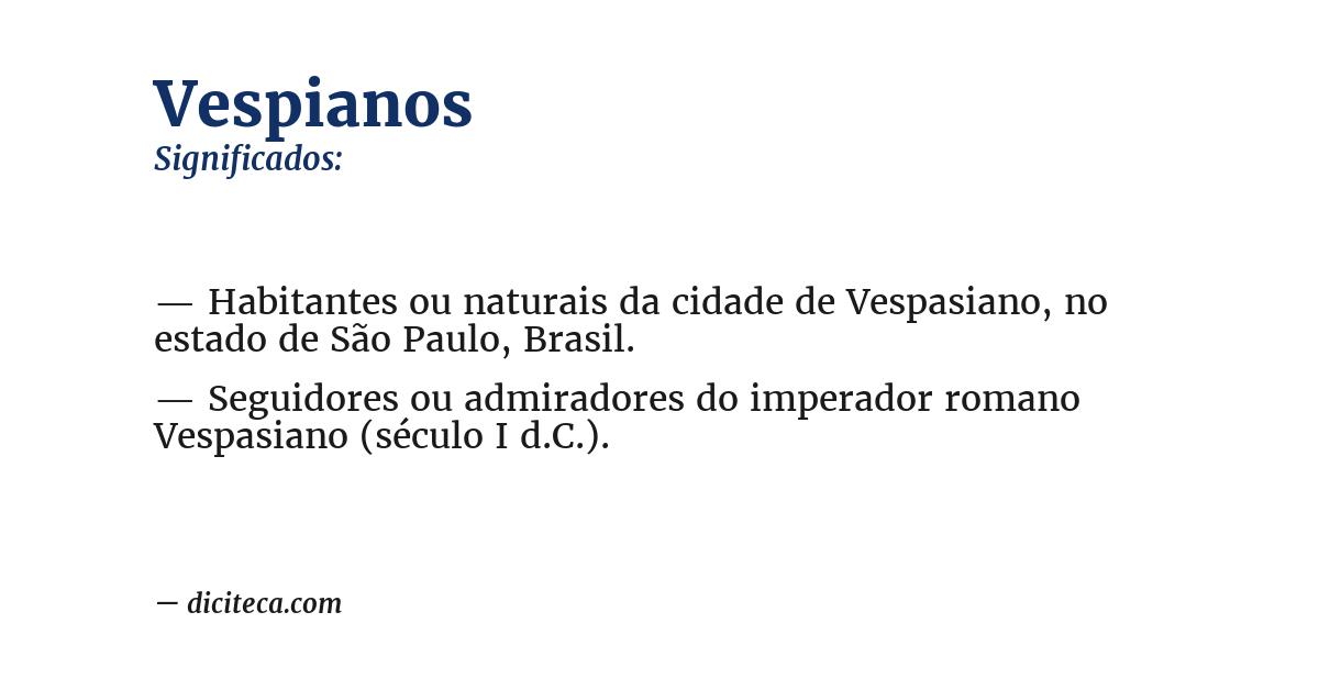 Significado de vespianos