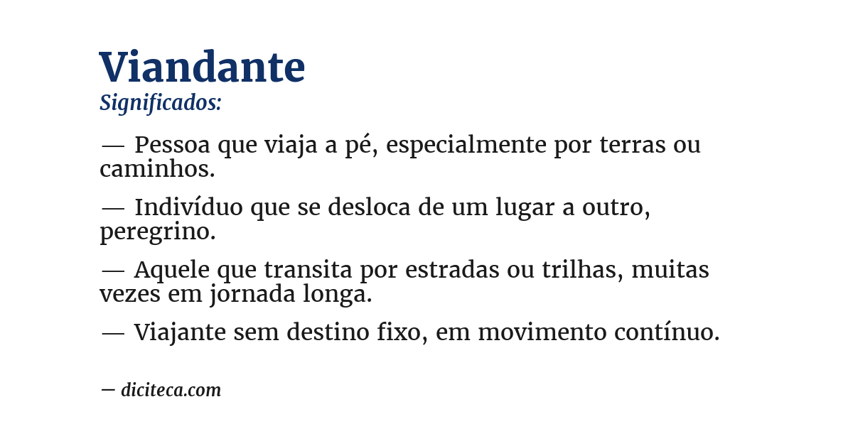 Significado de viandante