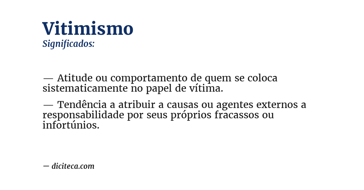 Significado de vitimismo