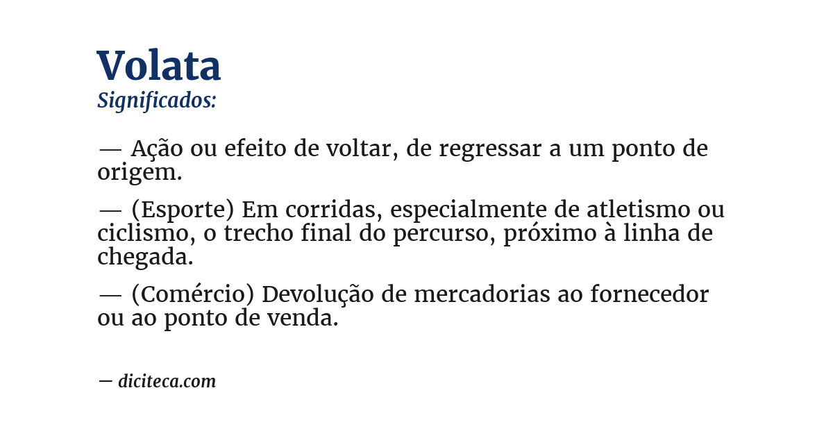 Significado de volata