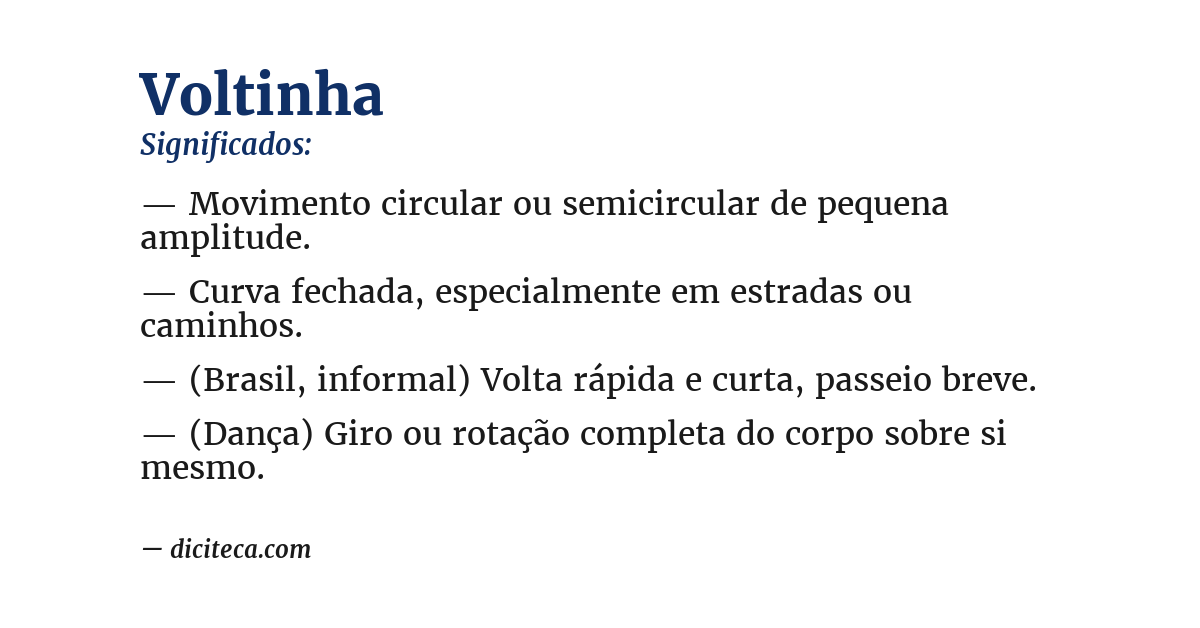 Significado de voltinha