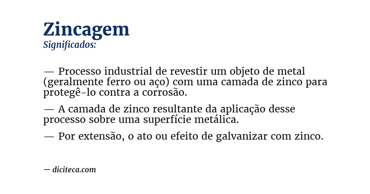 Significado de zincagem