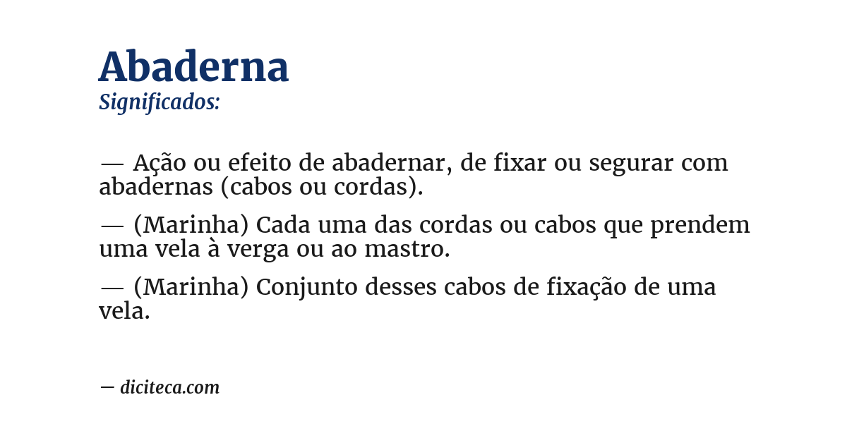Significado de abaderna
