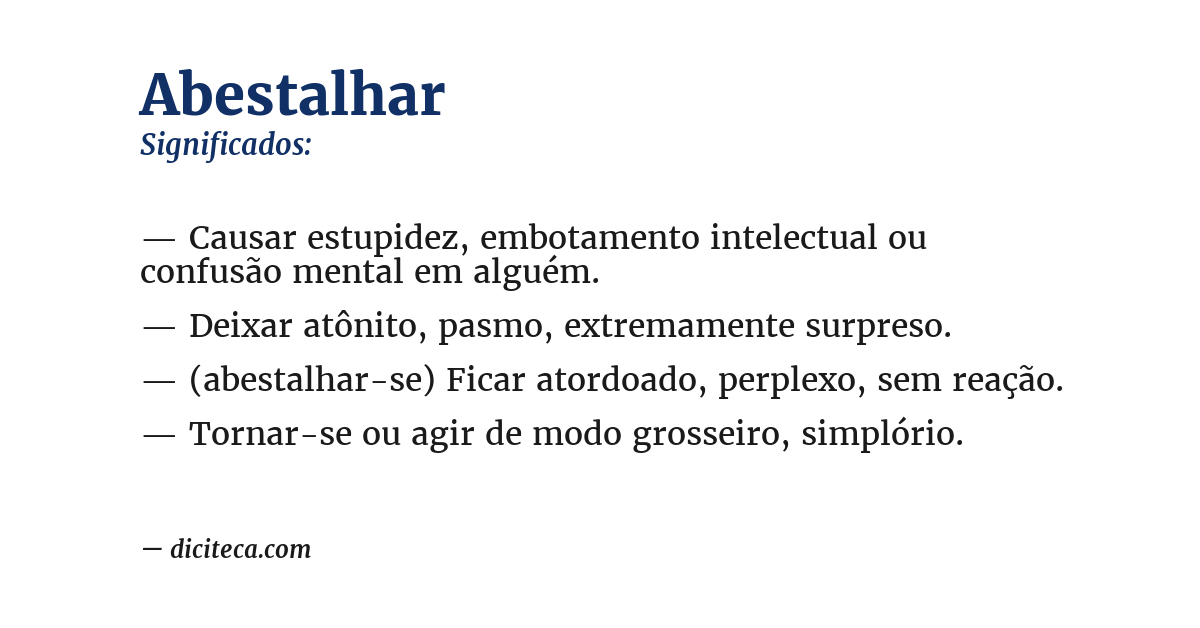 Significado de abestalhar
