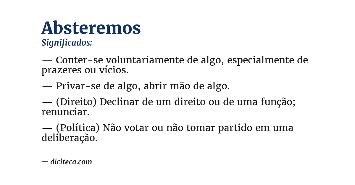 Significado de absteremos