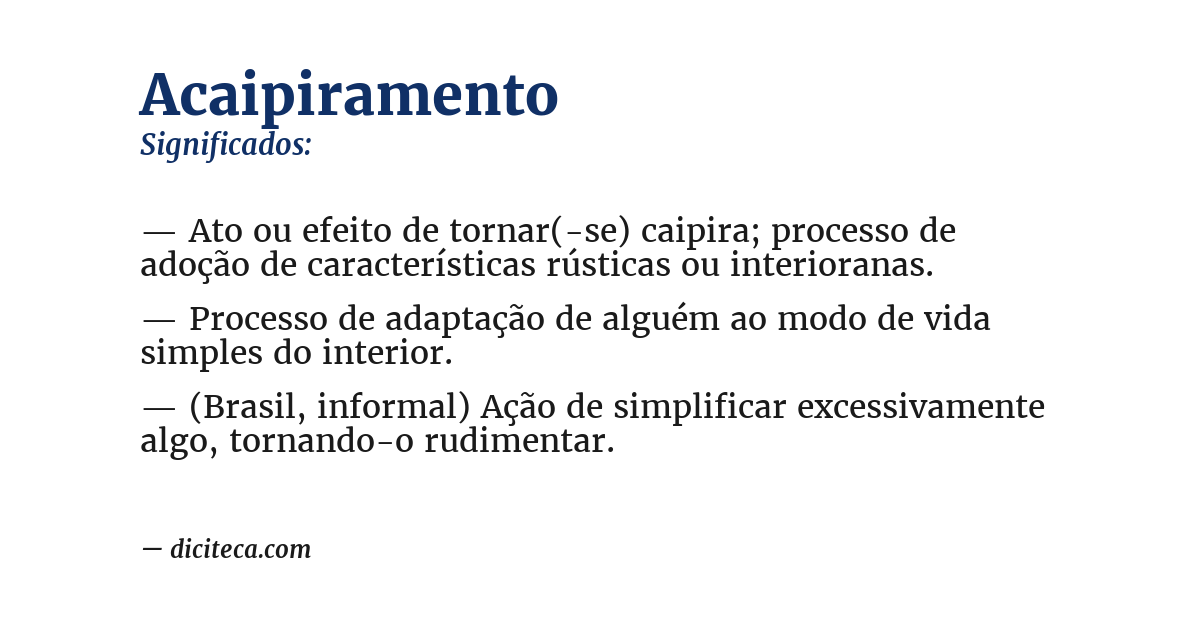Significado de acaipiramento