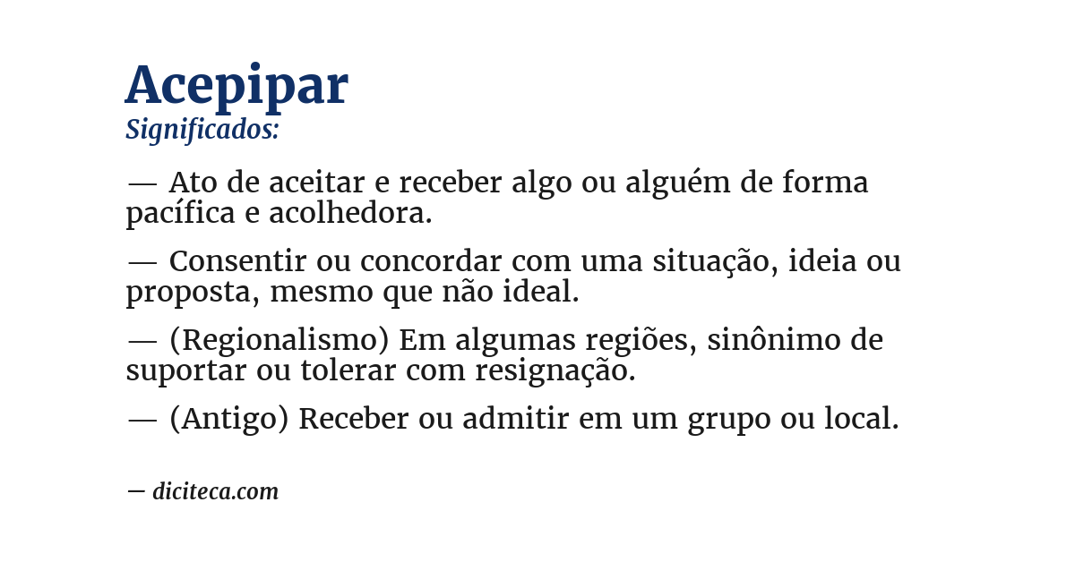 Significado de acepipar