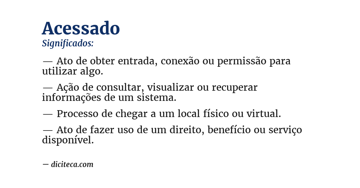 Significado de acessado