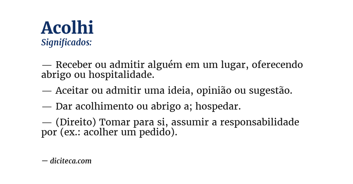 Significado de acolhi