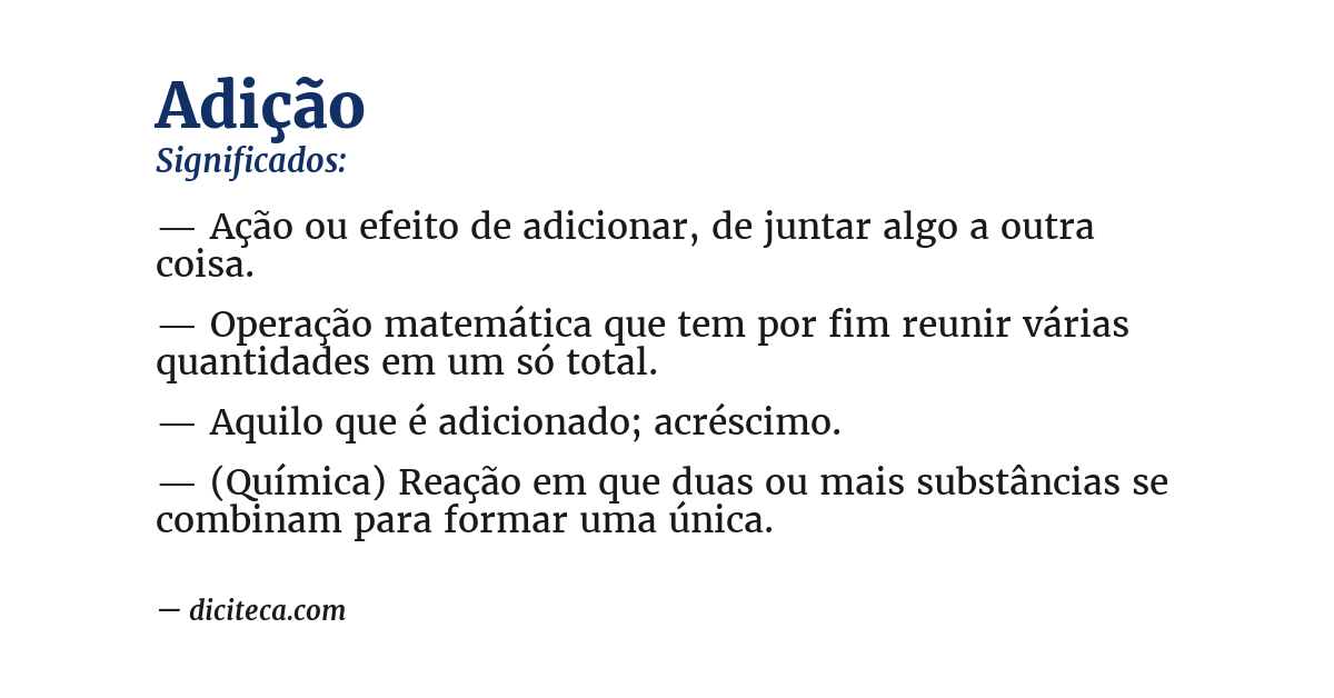 Significado de adição