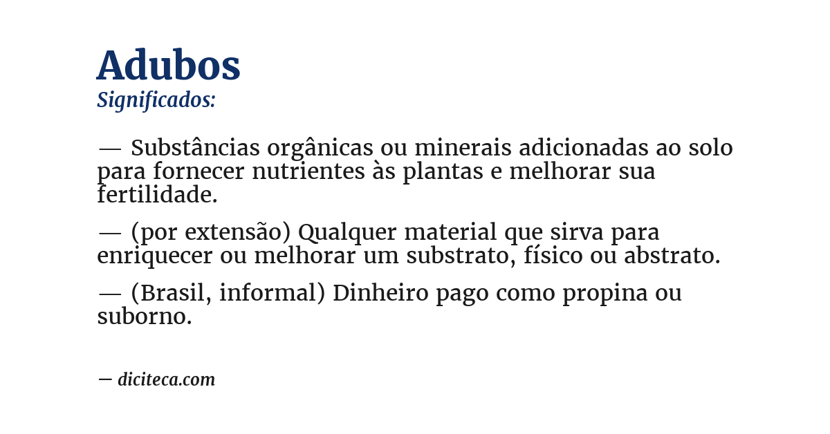 Significado de adubos