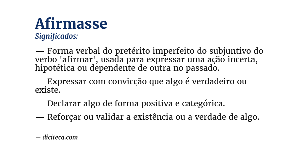 Significado de afirmasse