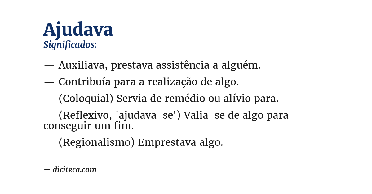 Significado de ajudava