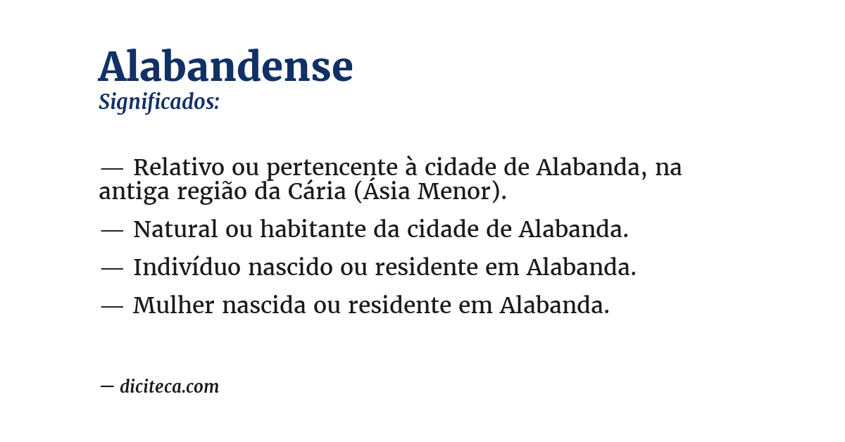 Significado de alabandense