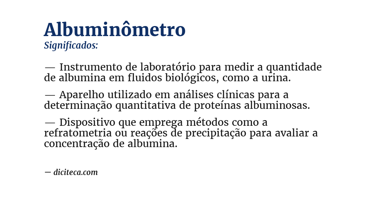 Significado de albuminômetro