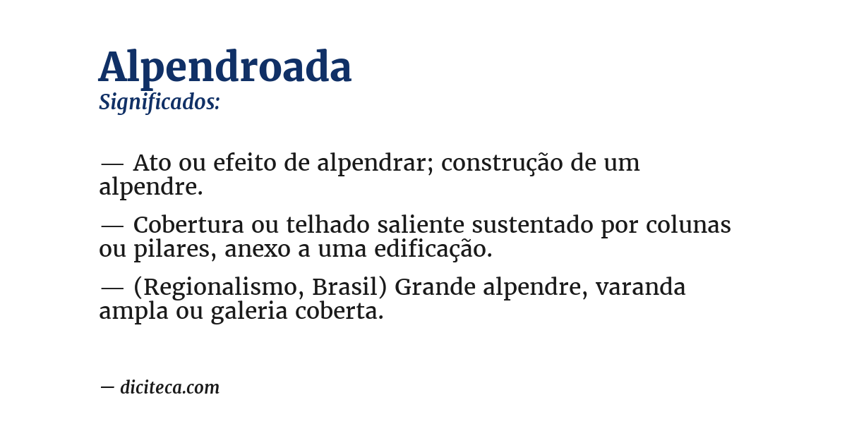 Significado de alpendroada