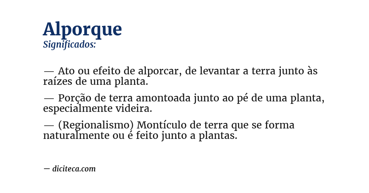 Significado de alporque