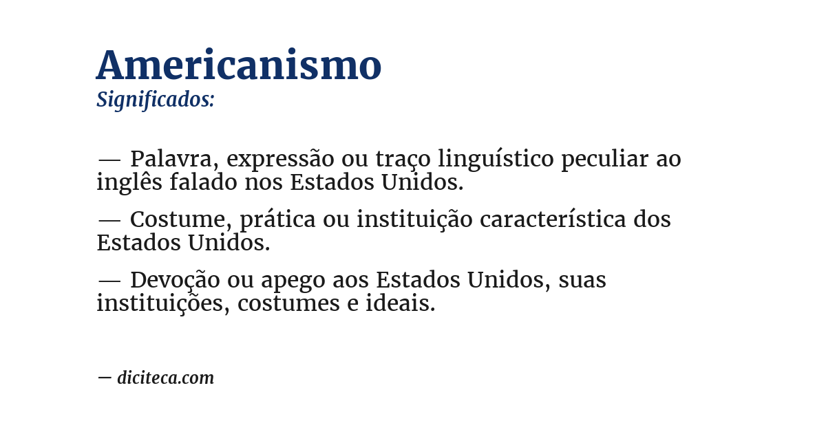Significado de americanismo