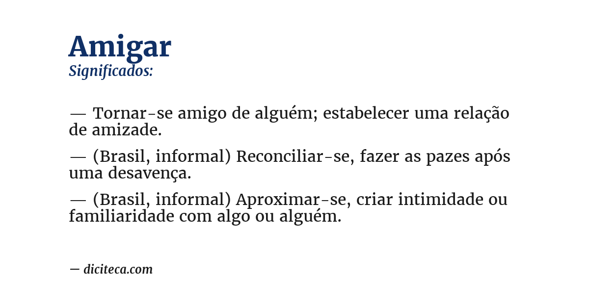 Significado de amigar
