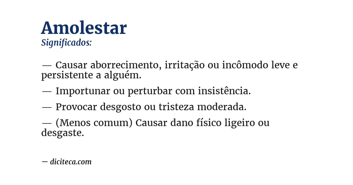 Significado de amolestar