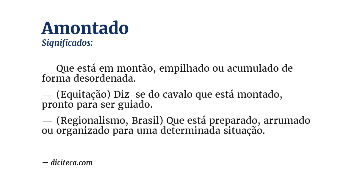 Significado de amontado