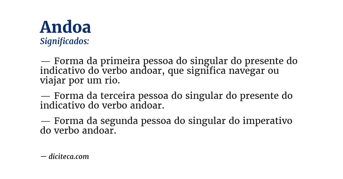 Significado de andoa